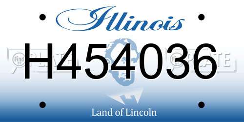 H454036 Illinois License Plate