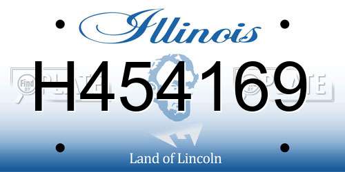H454169 Illinois License Plate