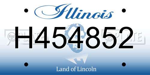 H454852 Illinois License Plate