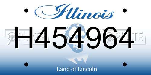 H454964 Illinois License Plate