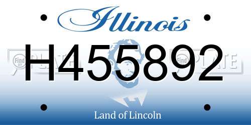 H455892 Illinois License Plate