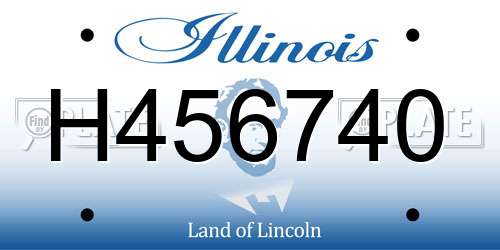 H456740 Illinois License Plate