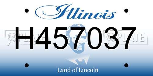 H457037 Illinois License Plate