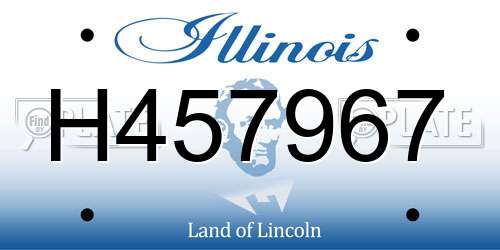 H457967 Illinois License Plate