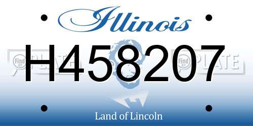 H458207 Illinois License Plate
