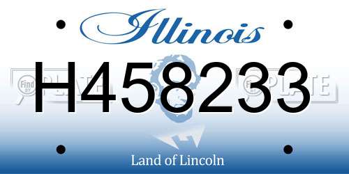 H458233 Illinois License Plate