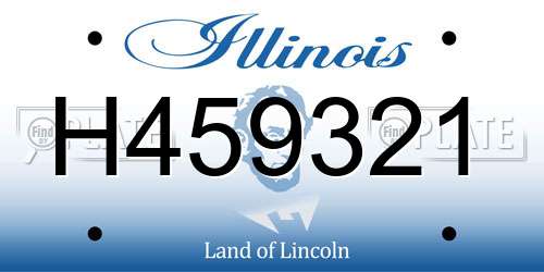 H459321 Illinois License Plate