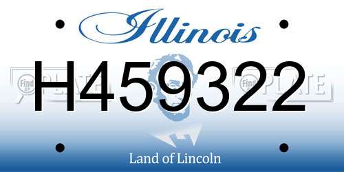 H459322 Illinois License Plate