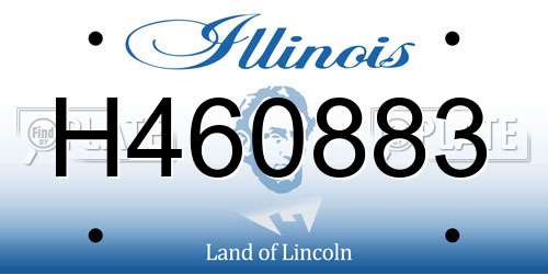 H460883 Illinois License Plate