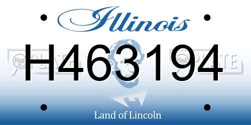 H463194 Illinois License Plate