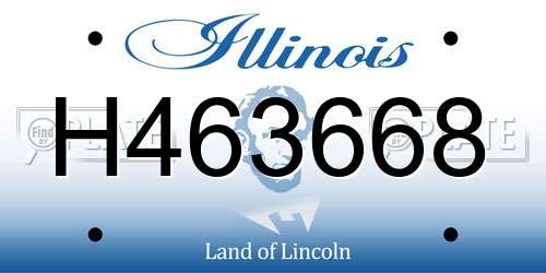 H463668 Illinois License Plate