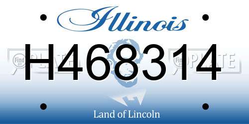 H468314 Illinois License Plate