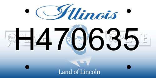 H470635 Illinois License Plate