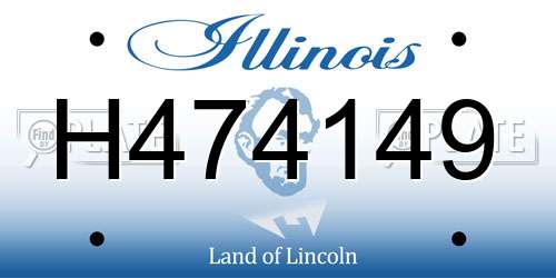 H474149 Illinois License Plate