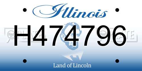 H474796 Illinois License Plate