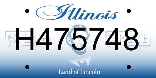 H475748 Illinois License Plate
