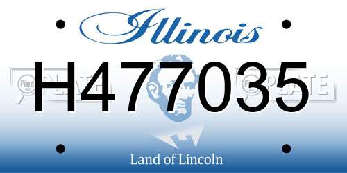 H477035 Illinois License Plate
