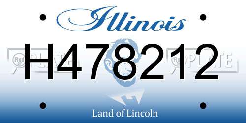 H478212 Illinois License Plate