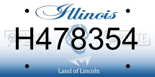 H478354 Illinois License Plate