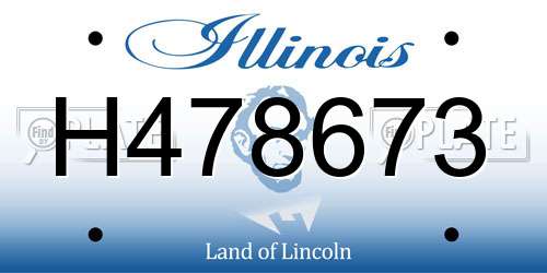 H478673 Illinois License Plate