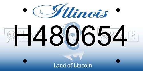 H480654 Illinois License Plate