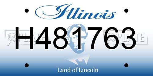 H481763 Illinois License Plate