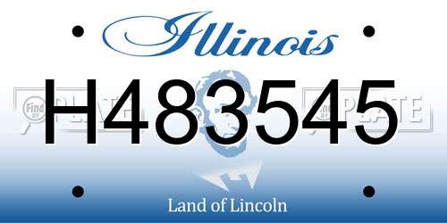 H483545 Illinois License Plate