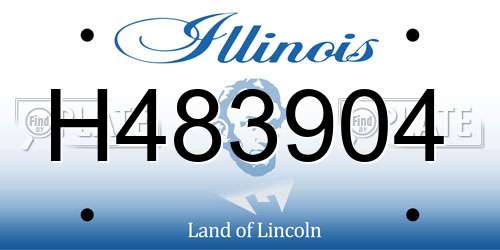 H483904 Illinois License Plate