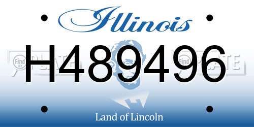 H489496 Illinois License Plate