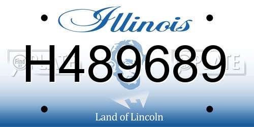 H489689 Illinois License Plate