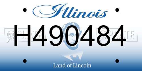 H490484 Illinois License Plate