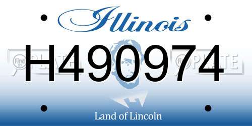 H490974 Illinois License Plate