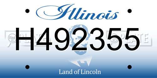 H492355 Illinois License Plate