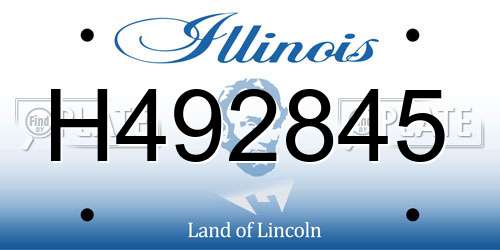 H492845 Illinois License Plate