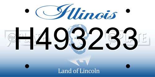 H493233 Illinois License Plate