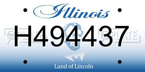 H494437 Illinois License Plate