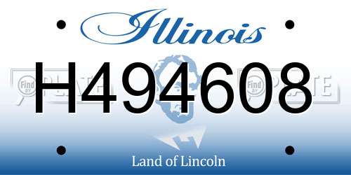H494608 Illinois License Plate