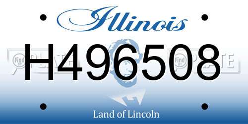 H496508 Illinois License Plate