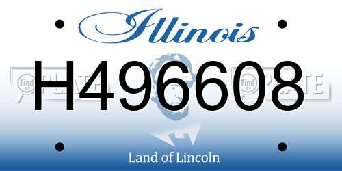 H496608 Illinois License Plate