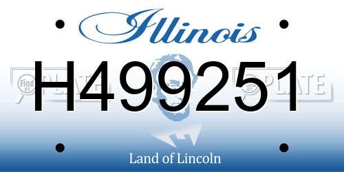 H499251 Illinois License Plate