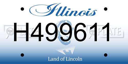 H499611 Illinois License Plate