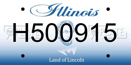 H500915 Illinois License Plate
