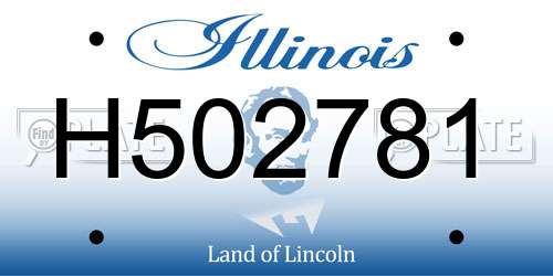 H502781 Illinois License Plate