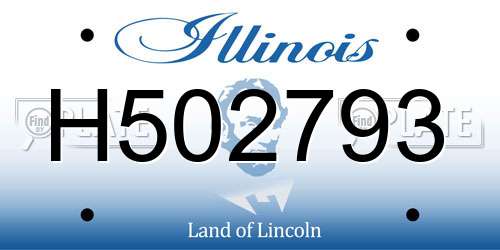 H502793 Illinois License Plate