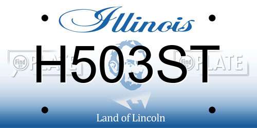 H503ST Illinois License Plate