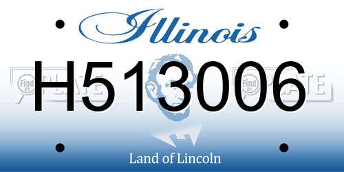 H513006 Illinois License Plate