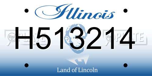 H513214 Illinois License Plate