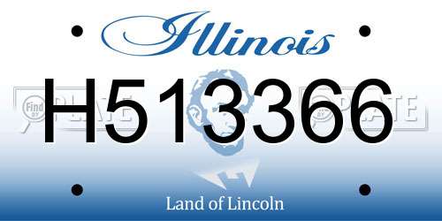 H513366 Illinois License Plate