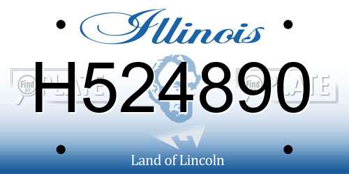 H524890 Illinois License Plate