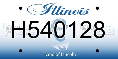 H540128 Illinois License Plate